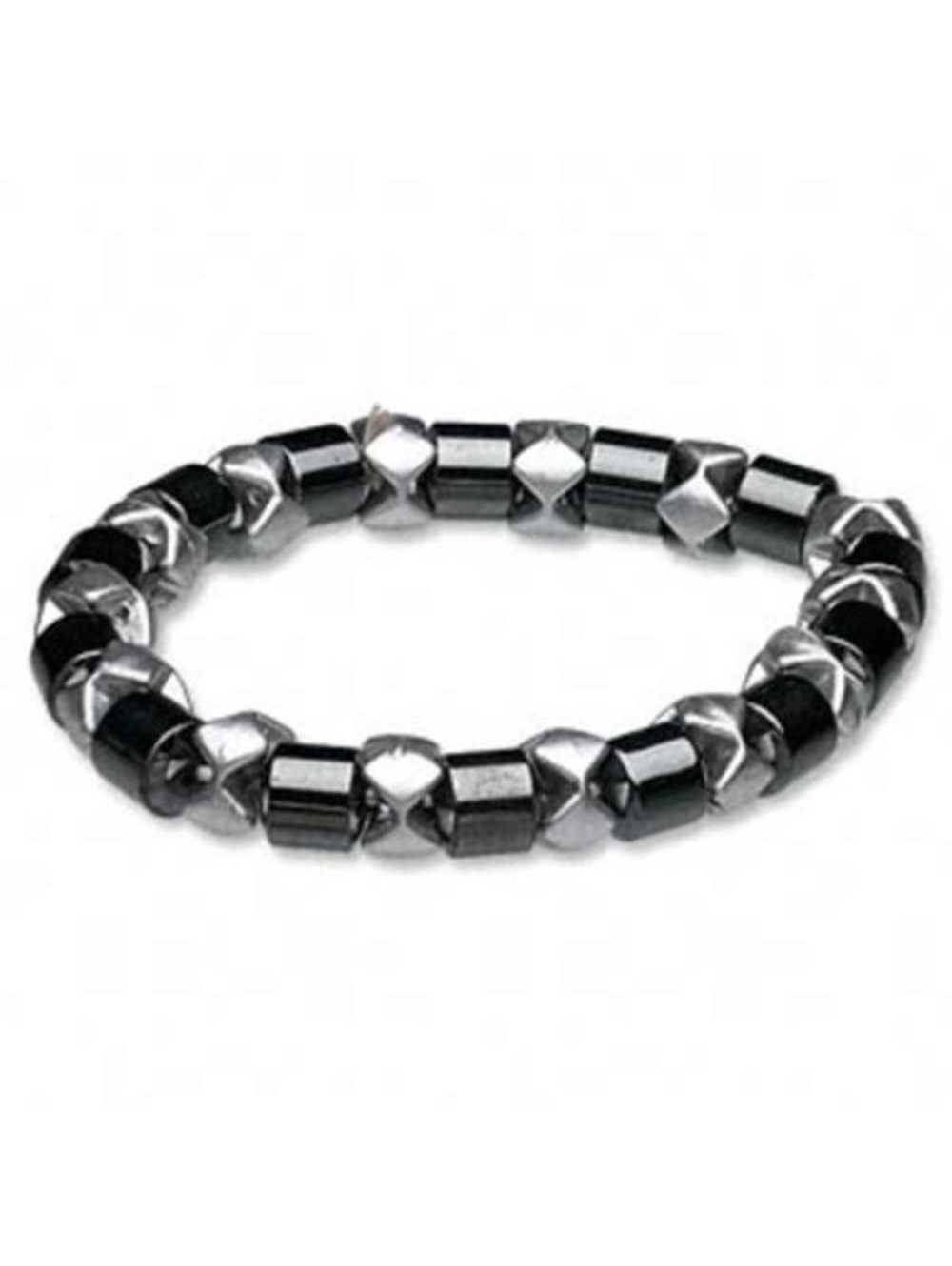 Magnetic Hematite Healing Black Silver Stretch Bracelet